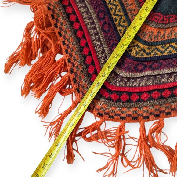 Rainbow Poncho made from Alpaca Fur ~ Made in Peru - Picture 4 of 4